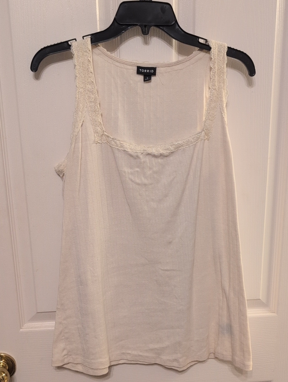 torrid Cream Lace-Trim Camisole Tank